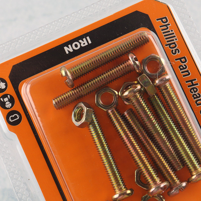 Good Quality 8Set M5 Screw and Nut Set Iron Screws and Nuts Set Fastener Kit