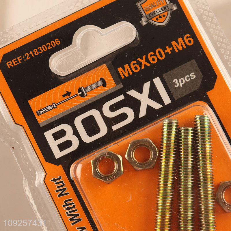 Good Quality 3Set M6 Screw and Nut Set Iron Screws and Nuts Set Fastener Kit