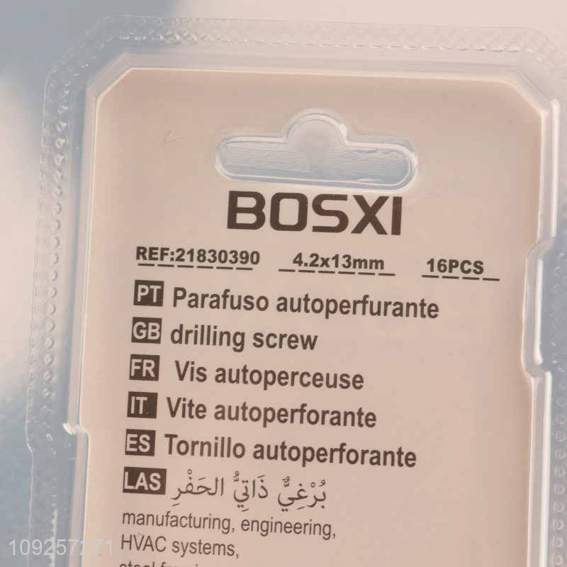 High Quality 16 Pieces Self Drilling Screws Set Iron Self Tapping Screws Set