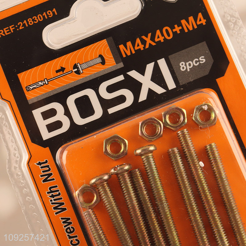 New Arrival 8Set M4 Screw and Nut Set Iron Screws and Nuts Set Fastener Kit