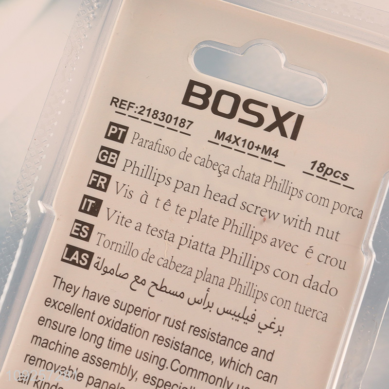 New Product 18Set M4 Screw and Nut Set Iron Screws and Nuts Set Fastener Kit