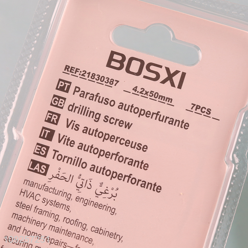 Good Quality 7 Pieces Self Drilling Screws Set Iron Self Tapping Screws Set