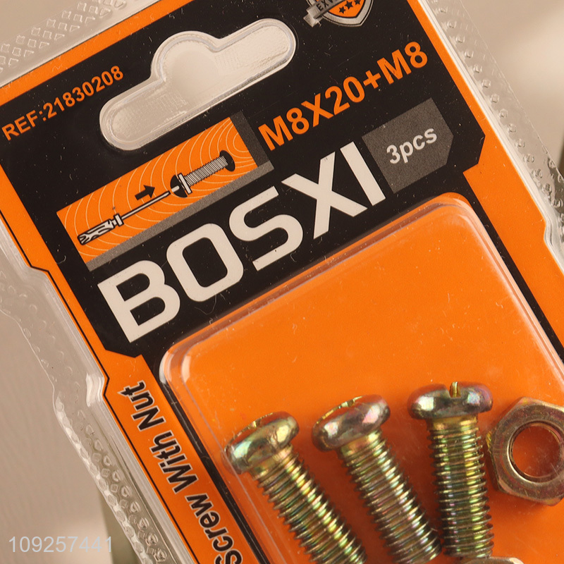 Hot Selling 3Set M8 Screw and Nut Set Iron Screws and Nuts Set Fastener Kit