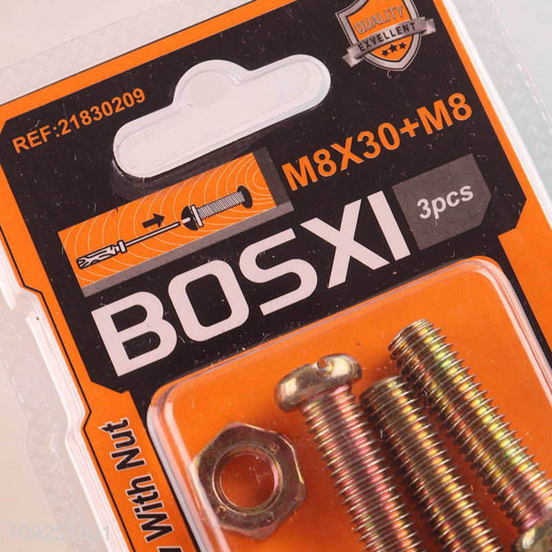 Factory Supply 3Set M8 Screw and Nut Set Iron Screws and Nuts Set Fastener Kit