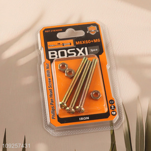 Good Quality 3Set M6 Screw and Nut Set Iron Screws and Nuts Set Fastener Kit