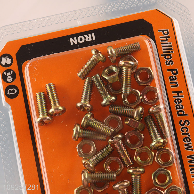 New Product 18Set M4 Screw and Nut Set Iron Screws and Nuts Set Fastener Kit