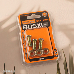 Hot Selling 3Set M8 Screw and Nut Set Iron Screws and Nuts Set Fastener Kit