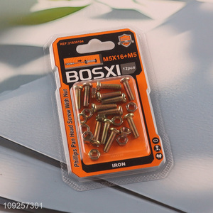 China Imports 12Set M5 Screw and Nut Set Iron Screws and Nuts Set Fastener Kit