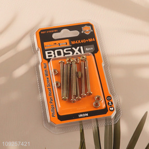 New Arrival 8Set M4 Screw and Nut Set Iron Screws and Nuts Set Fastener Kit