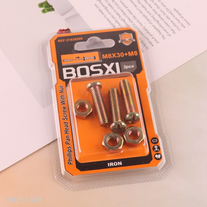 Factory Supply 3Set M8 Screw and Nut Set Iron Screws and Nuts Set Fastener Kit