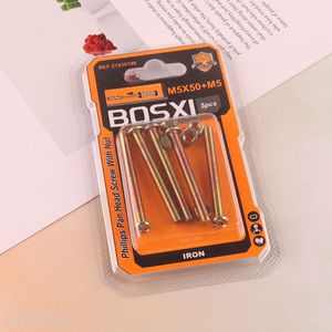 Factory Price 5Set M5 Screw and Nut Set Iron Screws and Nuts Set Fastener Kit