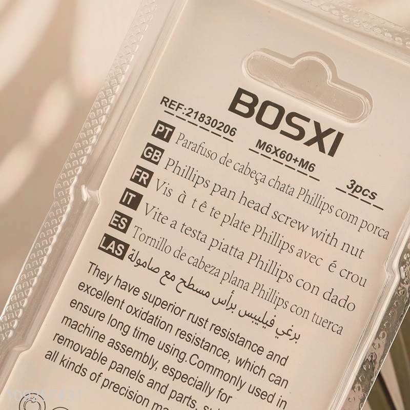 Good Quality 3Set M6 Screw and Nut Set Iron Screws and Nuts Set Fastener Kit