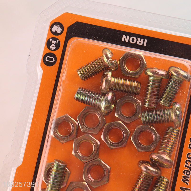 China Imports 10Set M6 Screw and Nut Set Iron Screws and Nuts Set Fastener Kit