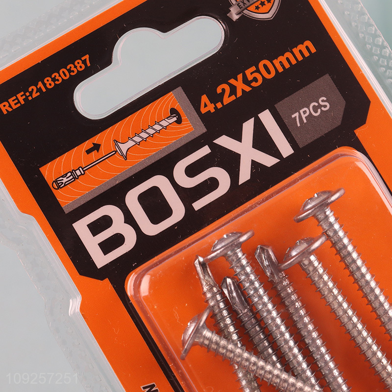 Good Quality 7 Pieces Self Drilling Screws Set Iron Self Tapping Screws Set