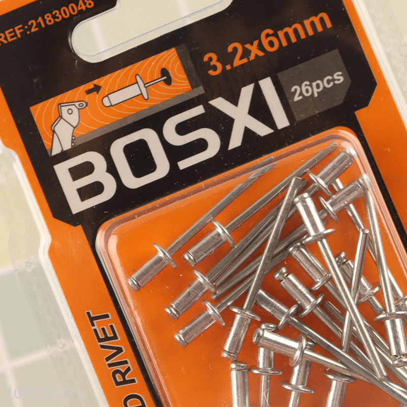 High Quality 26 Pieces Aluminum Blind Rivets Pop Rivets for Construction Automobile