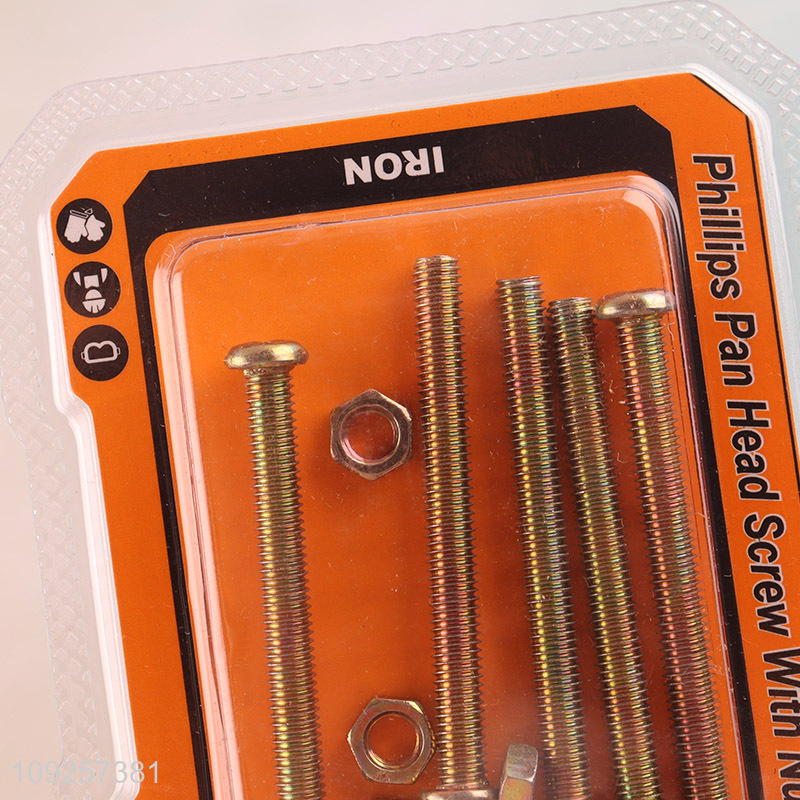 Factory Price 5Set M5 Screw and Nut Set Iron Screws and Nuts Set Fastener Kit