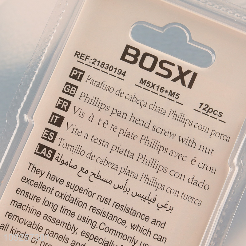 China Imports 12Set M5 Screw and Nut Set Iron Screws and Nuts Set Fastener Kit