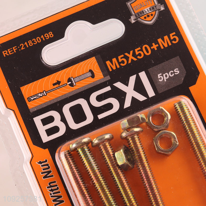 Factory Price 5Set M5 Screw and Nut Set Iron Screws and Nuts Set Fastener Kit