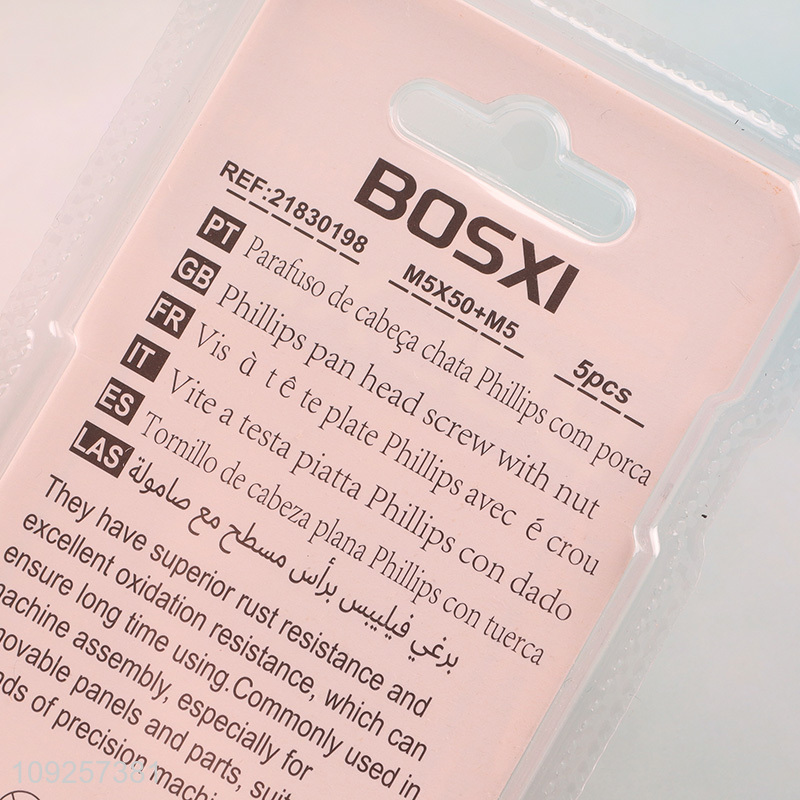 Factory Price 5Set M5 Screw and Nut Set Iron Screws and Nuts Set Fastener Kit