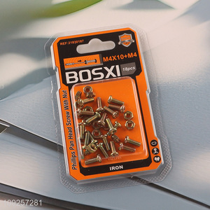 New Product 18Set M4 Screw and Nut Set Iron Screws and Nuts Set Fastener Kit