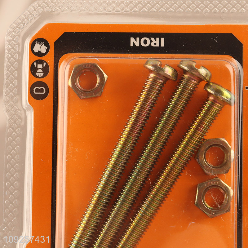 Good Quality 3Set M6 Screw and Nut Set Iron Screws and Nuts Set Fastener Kit