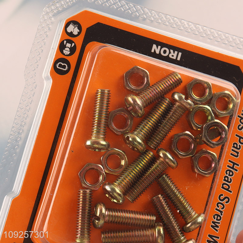 China Imports 12Set M5 Screw and Nut Set Iron Screws and Nuts Set Fastener Kit