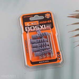 China Wholesale 6 Pieces Plastic Wall Anchor and Screw Set Drywall Anchor Kit