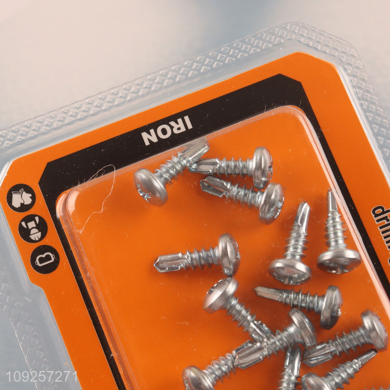 High Quality 16 Pieces Self Drilling Screws Set Iron Self Tapping Screws Set