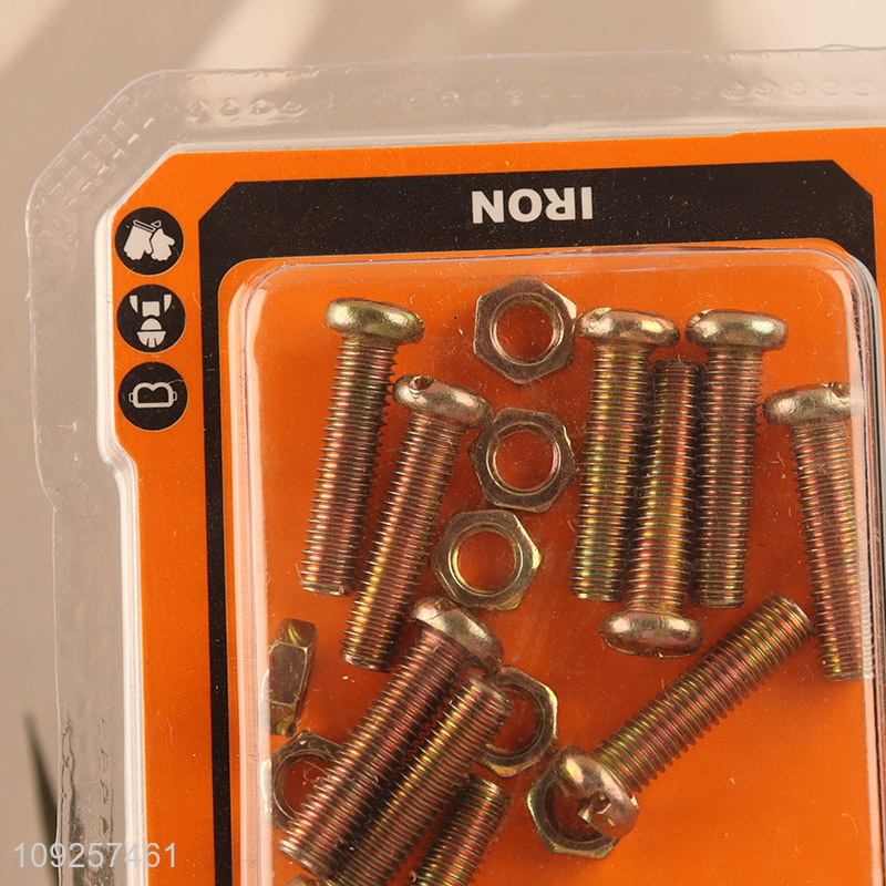 New Product 10Set M5 Screw and Nut Set Iron Screws and Nuts Set Fastener Kit