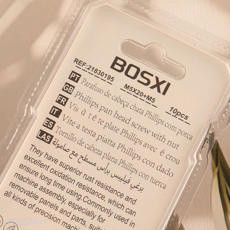 New Product 10Set M5 Screw and Nut Set Iron Screws and Nuts Set Fastener Kit