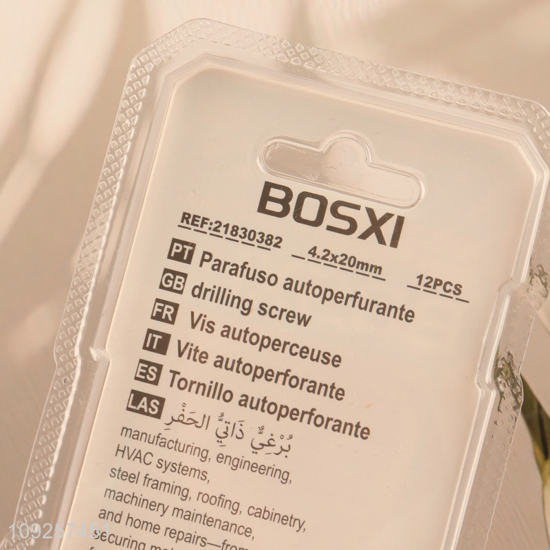 Good Quality 12 Pieces Self Drilling Screws Set Iron Self Tapping Screws Set