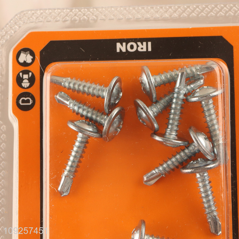 Good Quality 12 Pieces Self Drilling Screws Set Iron Self Tapping Screws Set