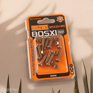 New Product 10Set M5 Screw and Nut Set Iron Screws and Nuts Set Fastener Kit