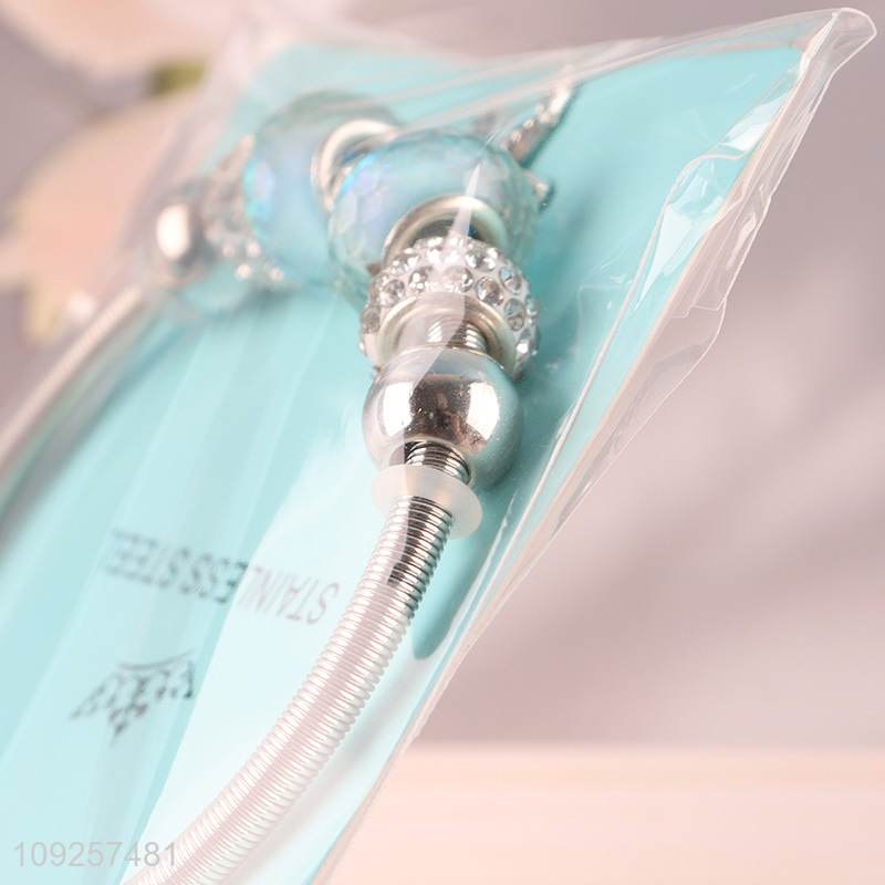 New Arrival Charm Bracelet Silver Plated Stainless Steel Charm Bracelet