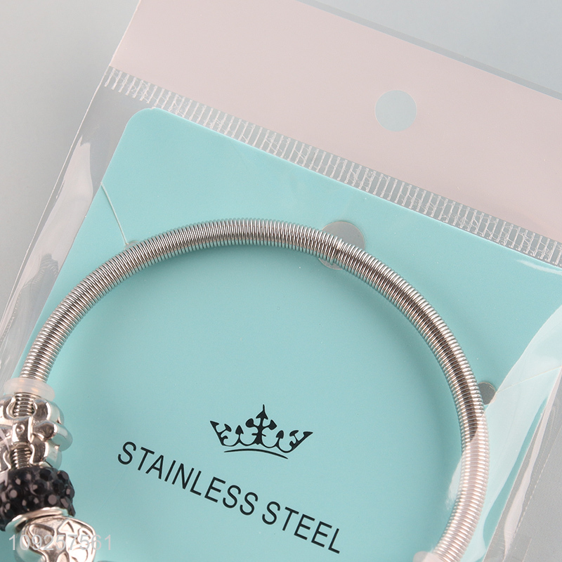 Online Wholesale Stainless Steel Bangle Charm Bracelet Silver Charm Bracelet