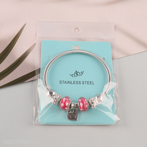 China Imports Charm Bracelet Stainless Steel Bangle Fashion Jewelry Gifts