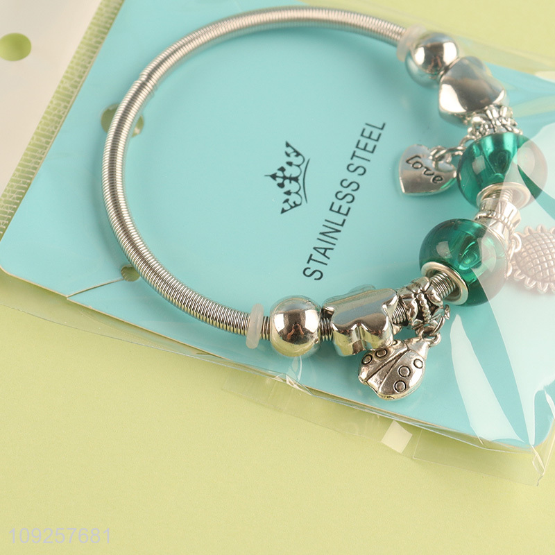 Hot Selling Charm Bracelet Silver Plated Stainless Steel Charm Bracelet
