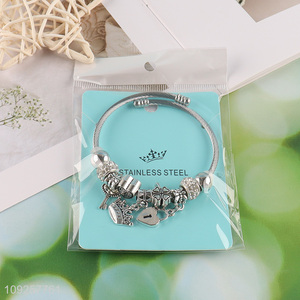 Good Quality Stainless Steel Bangle Charm Bracelet Silver Charm Bracelet