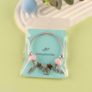 High Quality Charm Bracelet Stainless Steel Bangle Bracelet Girls Jewelry