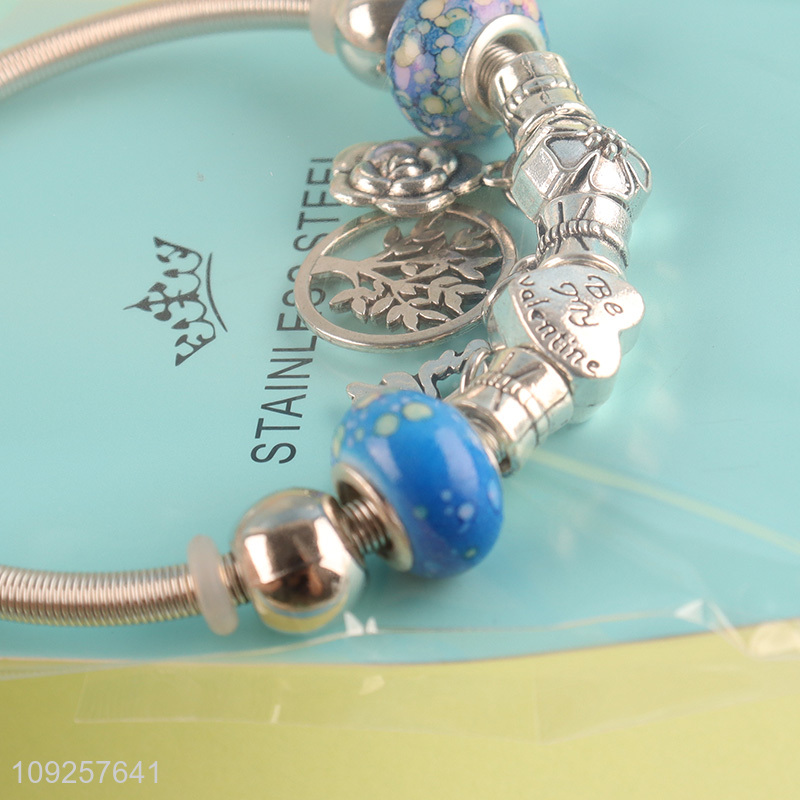 Factory Supply Charm Bracelet Stainless Steel Bangle Fashion Jewelry Gifts