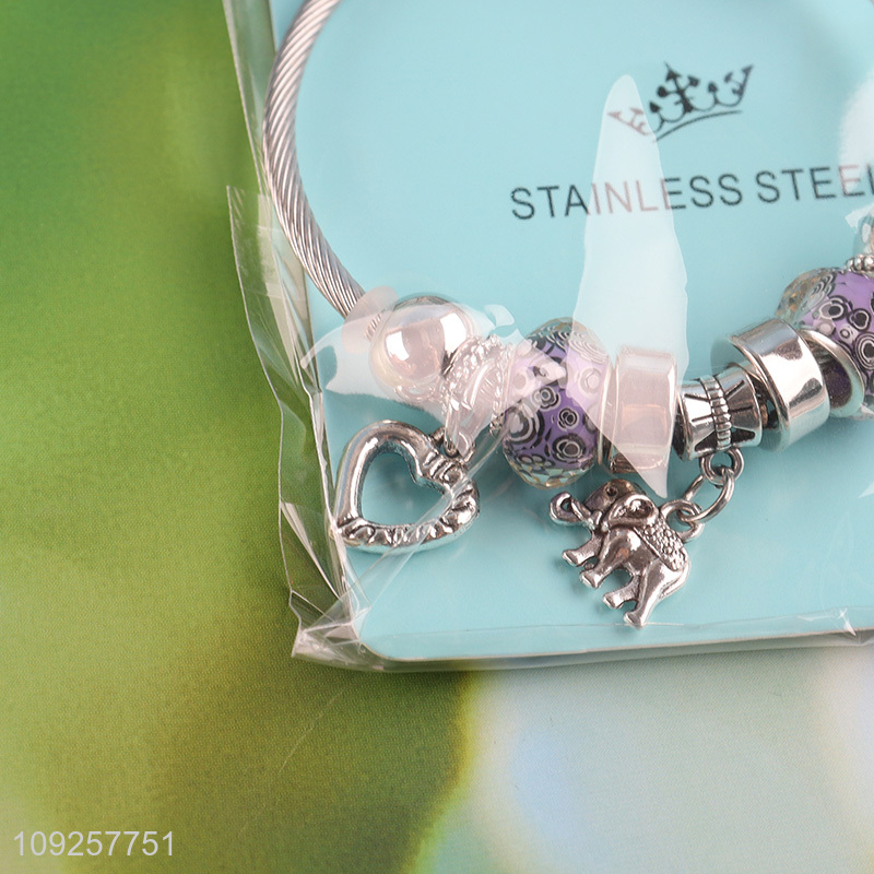 New Arrival Stainless Steel Silver Plated Charm Bracelet Fashion Jewelry