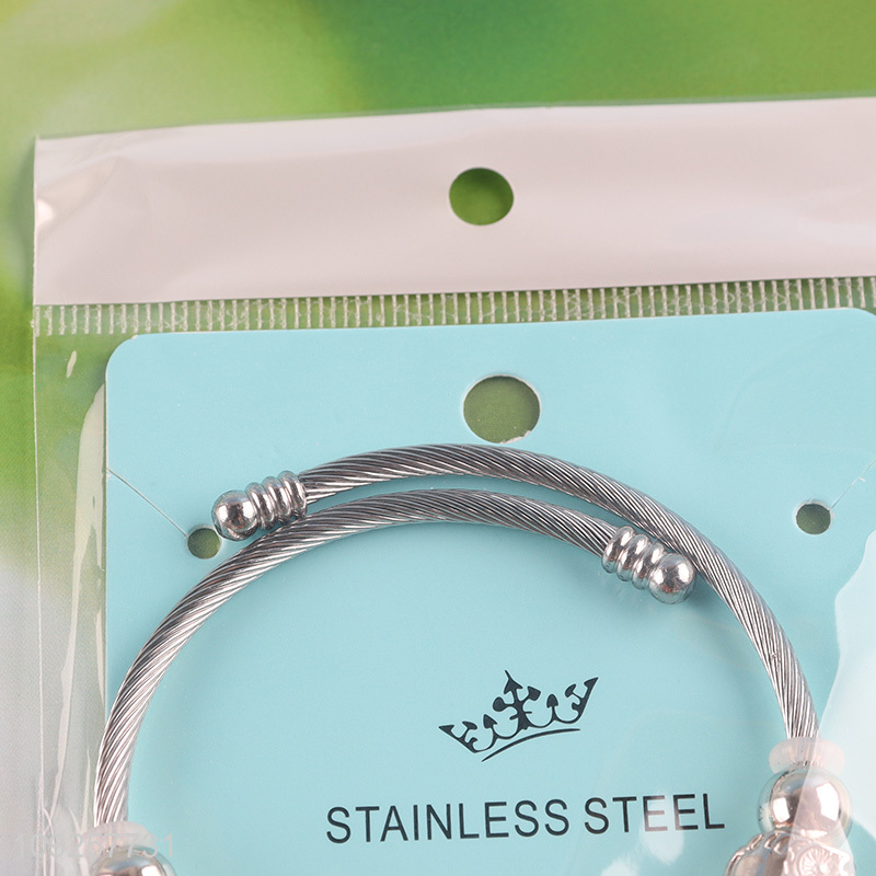 Factory Supply Charm Bracelet Silver Bracelet Stainless Steel Bangle Bracelet