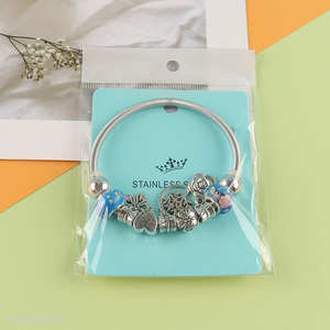 Factory Supply Charm Bracelet Stainless Steel Bangle Fashion Jewelry Gifts