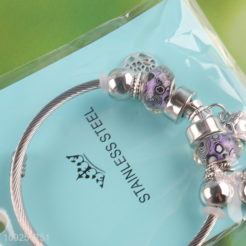 New Arrival Stainless Steel Silver Plated Charm Bracelet Fashion Jewelry