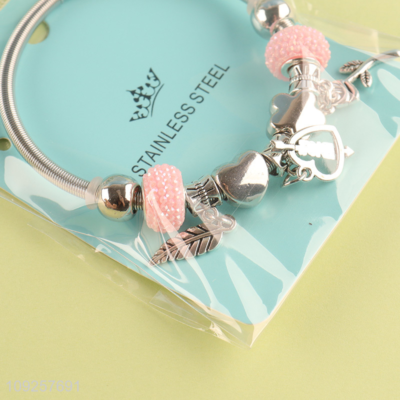 High Quality Charm Bracelet Stainless Steel Bangle Bracelet Girls Jewelry