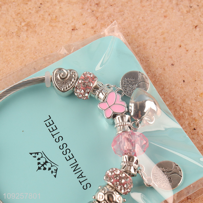 Factory Price Charm Bracelet Stainless Steel Bangle Fashion Charm Bracelet