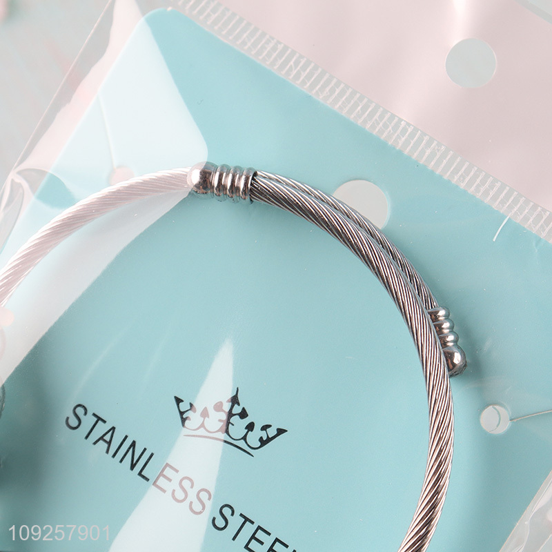 China Imports Charm Bracelet Stainless Steel Bangle Fashion Charm Bracelet