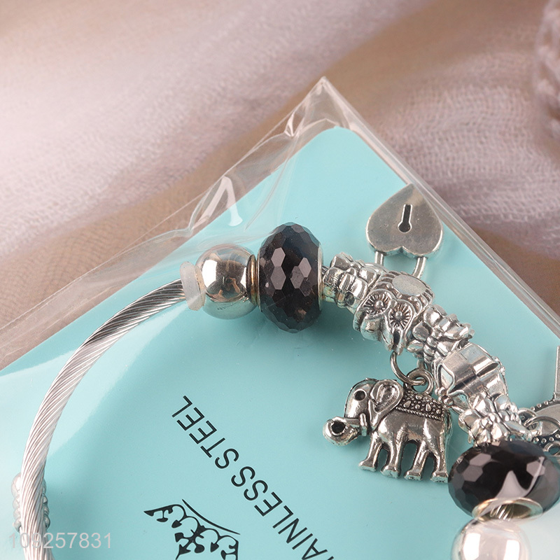 Online Wholesale Charm Bracelet Silver Bracelet Stainless Steel Bangle Bracelet