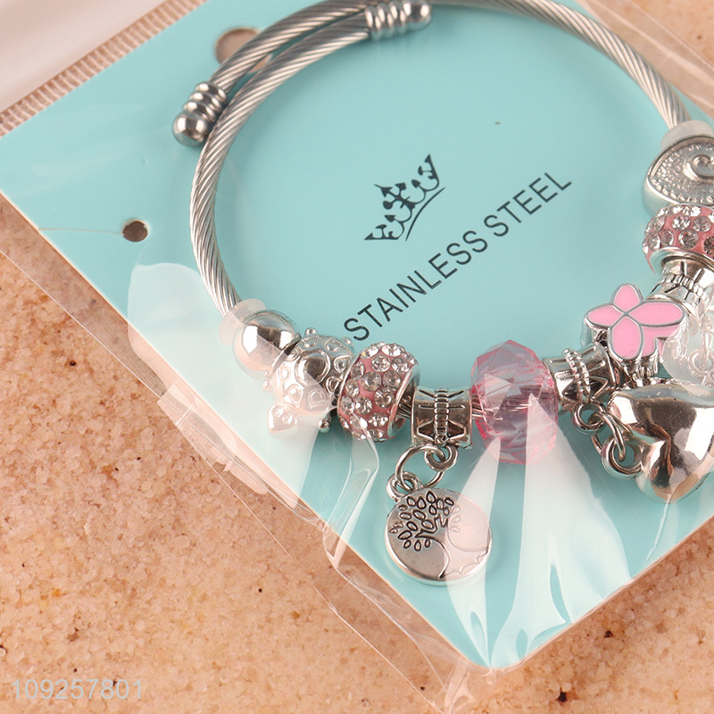 Factory Price Charm Bracelet Stainless Steel Bangle Fashion Charm Bracelet