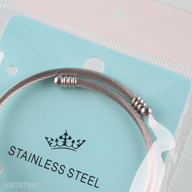 Factory Price Charm Bracelet Stainless Steel Bangle Bracelet Girls Jewelry
